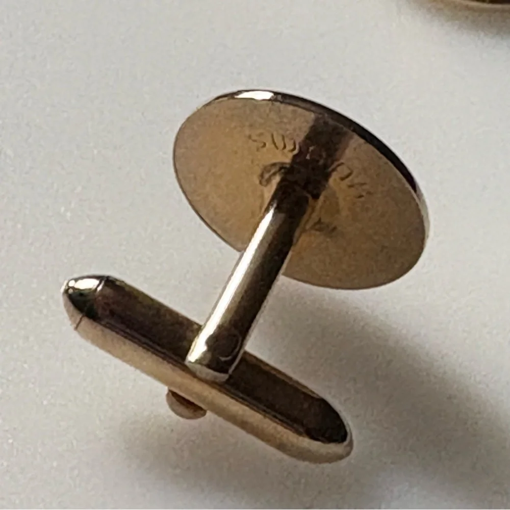 Vintage Estate Cufflinks Cuff links SWANK Men Round Gold Tone